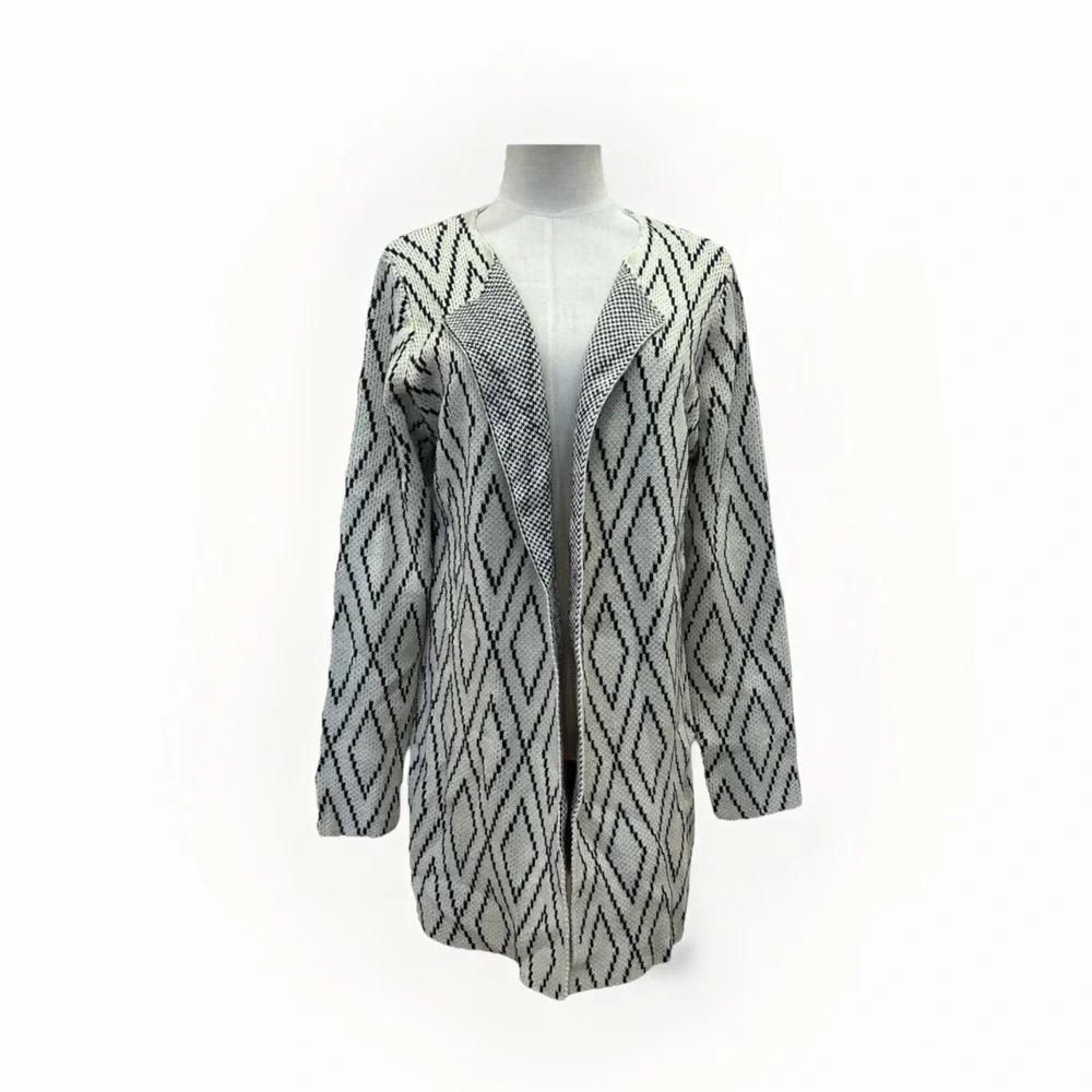 Oliver by Escio Diamond Aztec Cardigan Sweater‎ Women XL Cabincore CozycoreLong